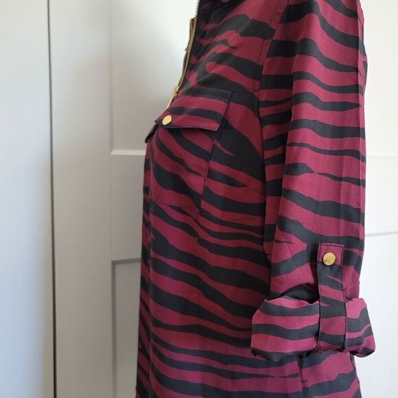 Michael Michael kors womens full-zip tiger striped small blouse - Picture 11 of 11